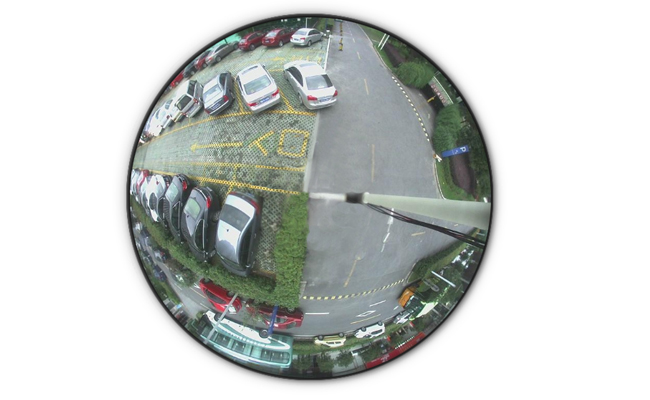 Fisheye Cameras Monitors Parking Lot