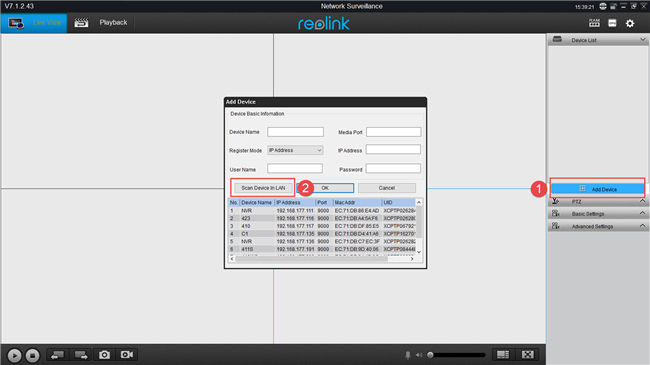 reolink client software requirements