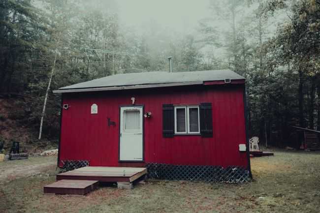 A remote cabin in the woods