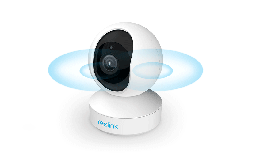 Cámara de seguridad interior inalámbrica con zoom panorámico e inclinación y WiFi de doble banda