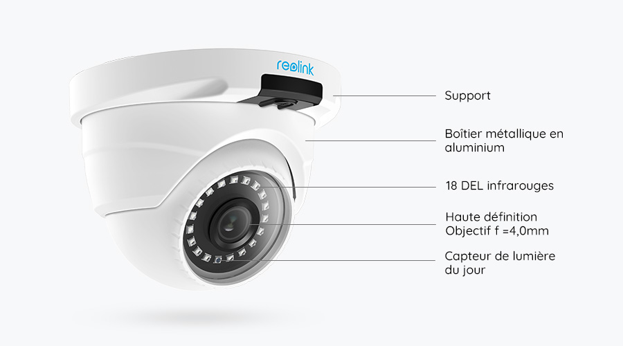 Caméra de surveillance extérieure PoE 5MP/4MP 