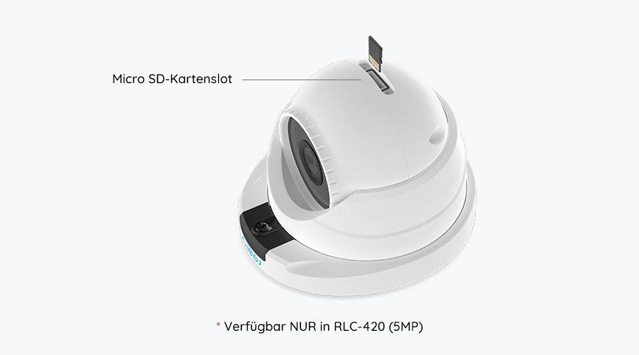 5MP Dome PoE IP Kamera mit microSD-Kartenslot