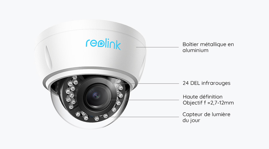 Caméra de surveillance extérieure PoE 5MP