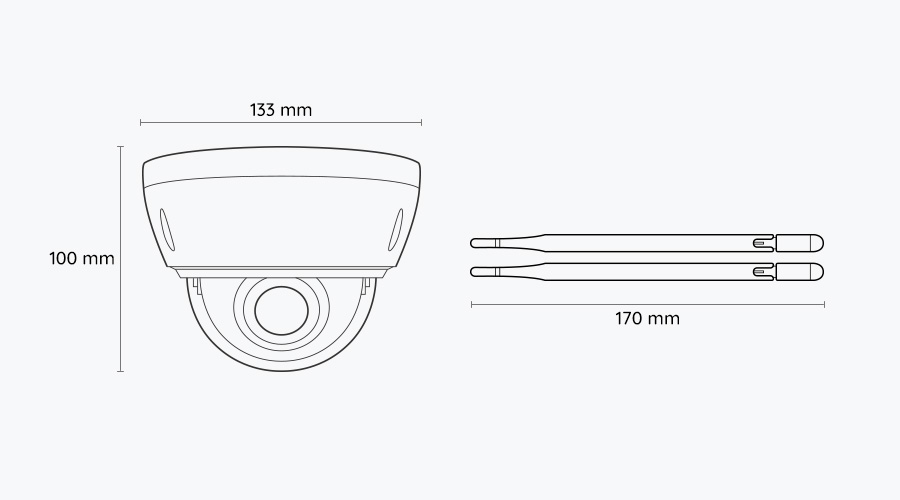 RLC-422W WLAN IP Kamera - Dimension 
