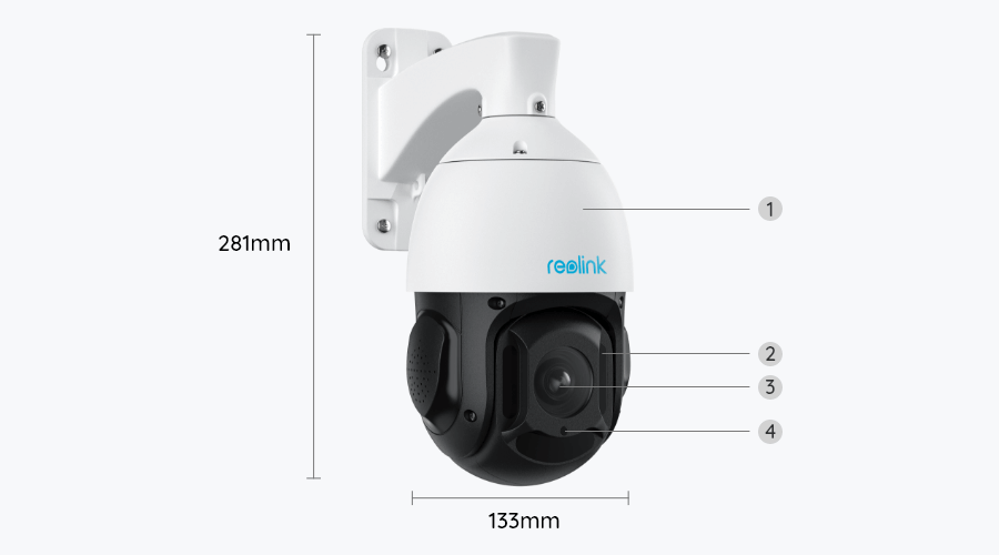 Reolink RLC823A 16X Cámara de seguridad IP PoE 4K con PTZ 16X y auto