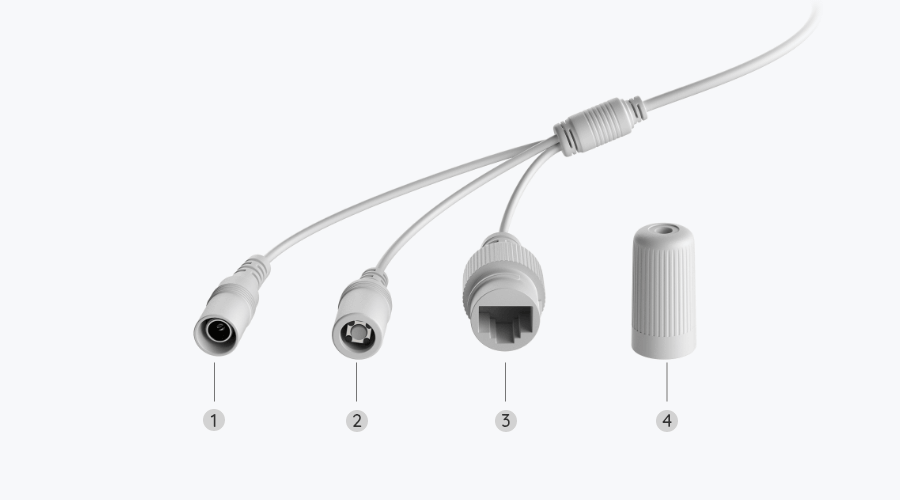 Cables of  PoE Security Camera System
