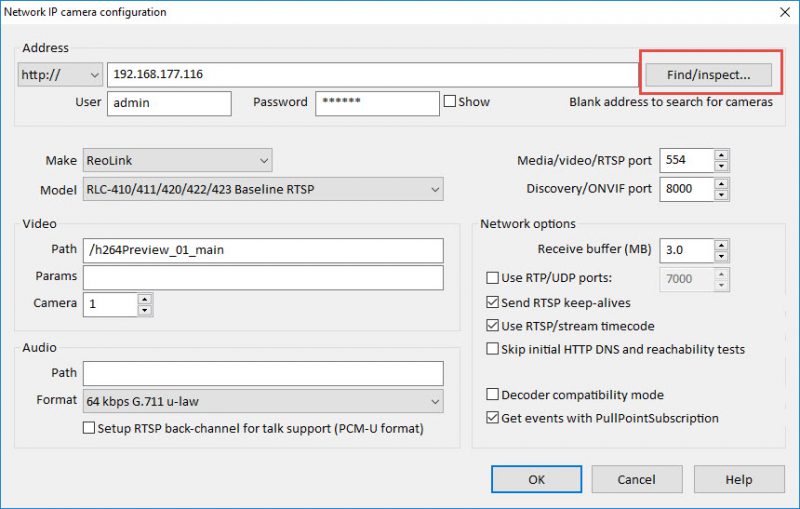 configure preset on blue iris