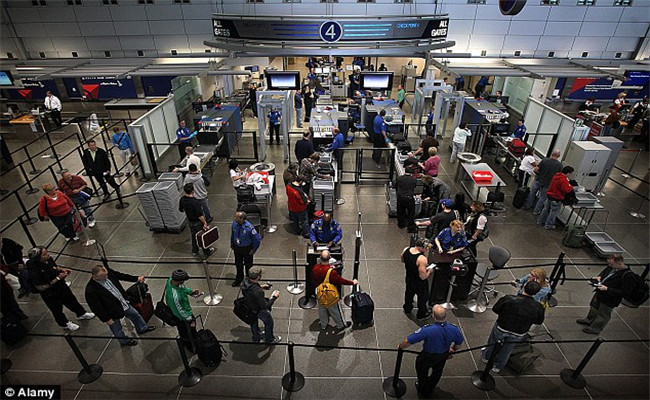 Airport Security Camera Captures the Checkpoint