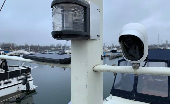 Off Grid Solar Powered Security On Yacht