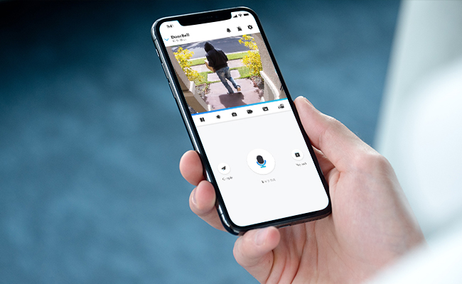 This smartphone received a video alert from the doorbell camera and could play a short video directly on the phone to see what was happening at the door.
