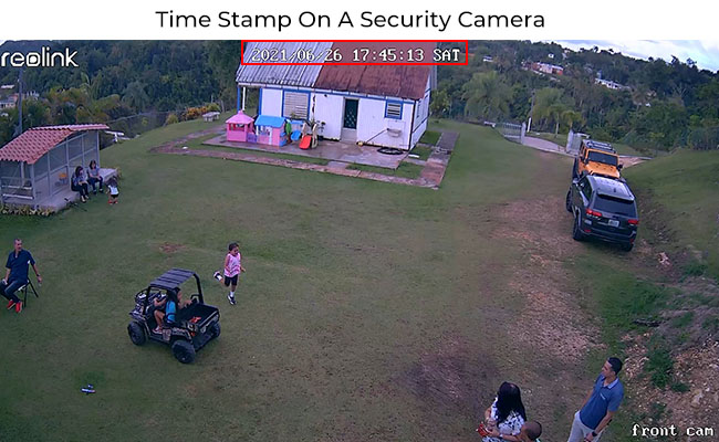 turn on the time stamp on a traill camera for home security