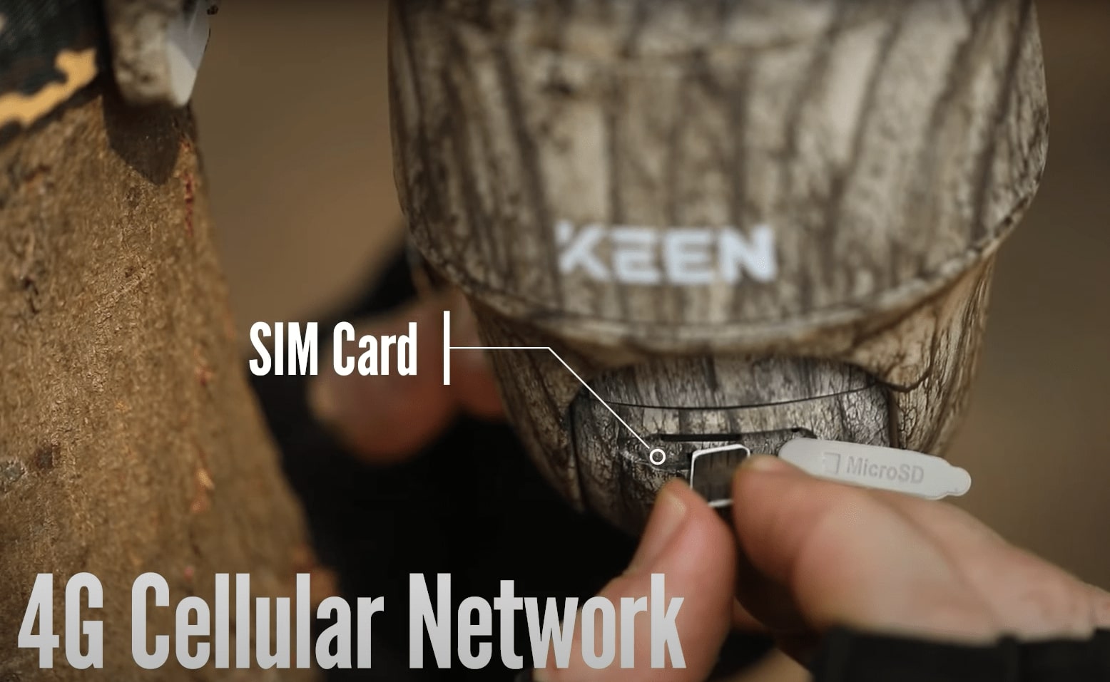 a SIM card inserting to a cellular wildlife camera -keen ranger pt