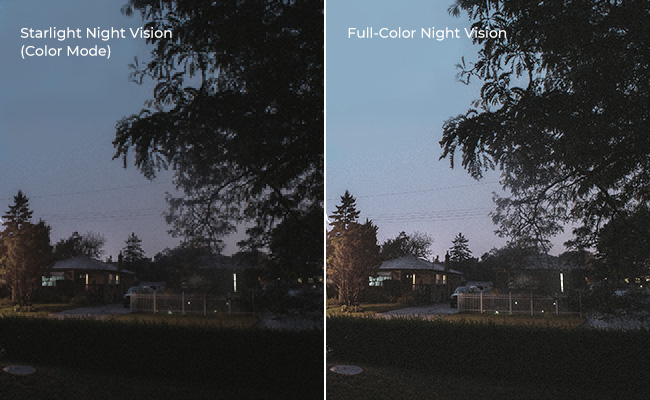full color night vision camera vs starlight camera