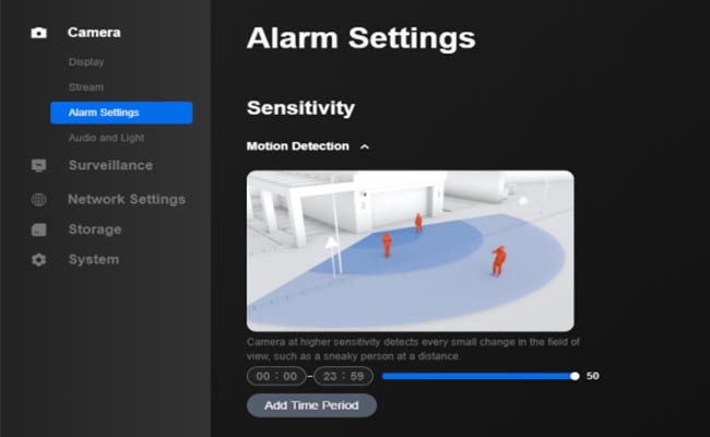 set up your security camera for motion detection in the Reolink client