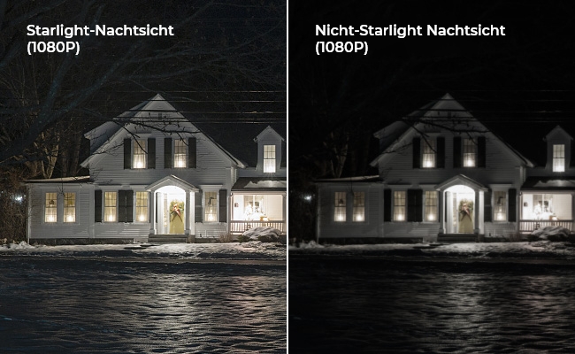Sternenlicht-Nachtsicht & Nicht-Sternenlicht-Nachtsicht im Vergleich