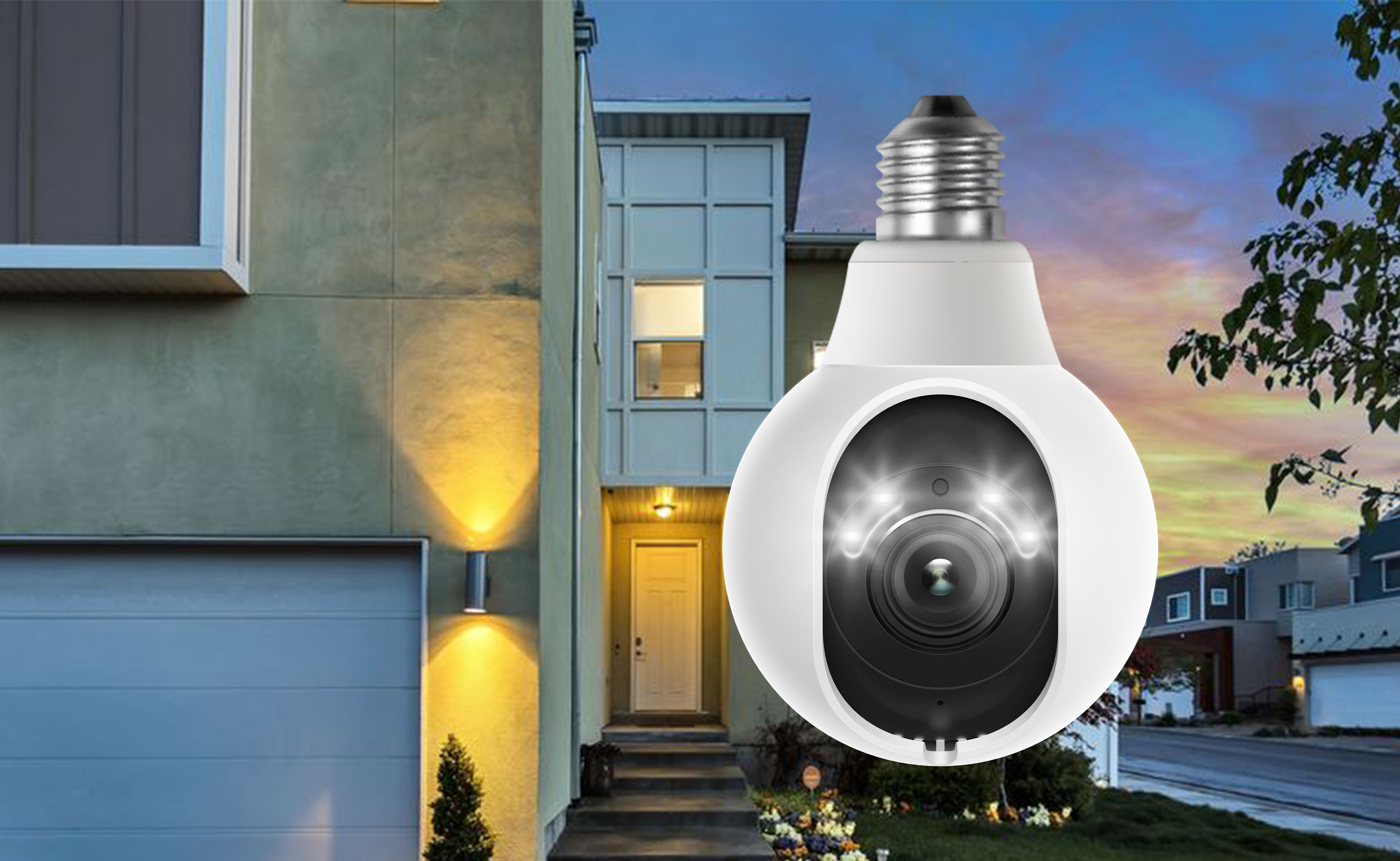 Laview 4MP Bulb Security Camera 2.4GHz,360 2K Security Cameras Wireless Outdoor