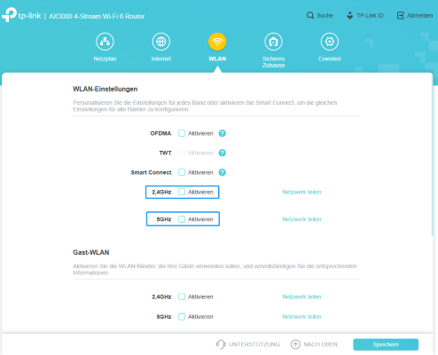 TP-Link WLAN Einstellungen